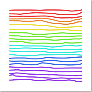 Rainbow Colors Hand Drawn Lines Posters and Art